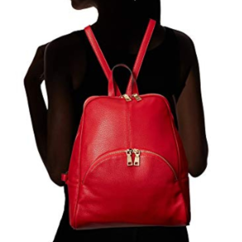 Red Leather Mini Backpack - Picture 4 of 4